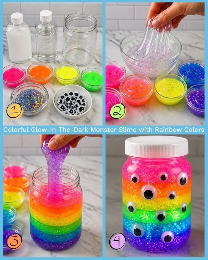 Rainbow Glowing Monster Slime
