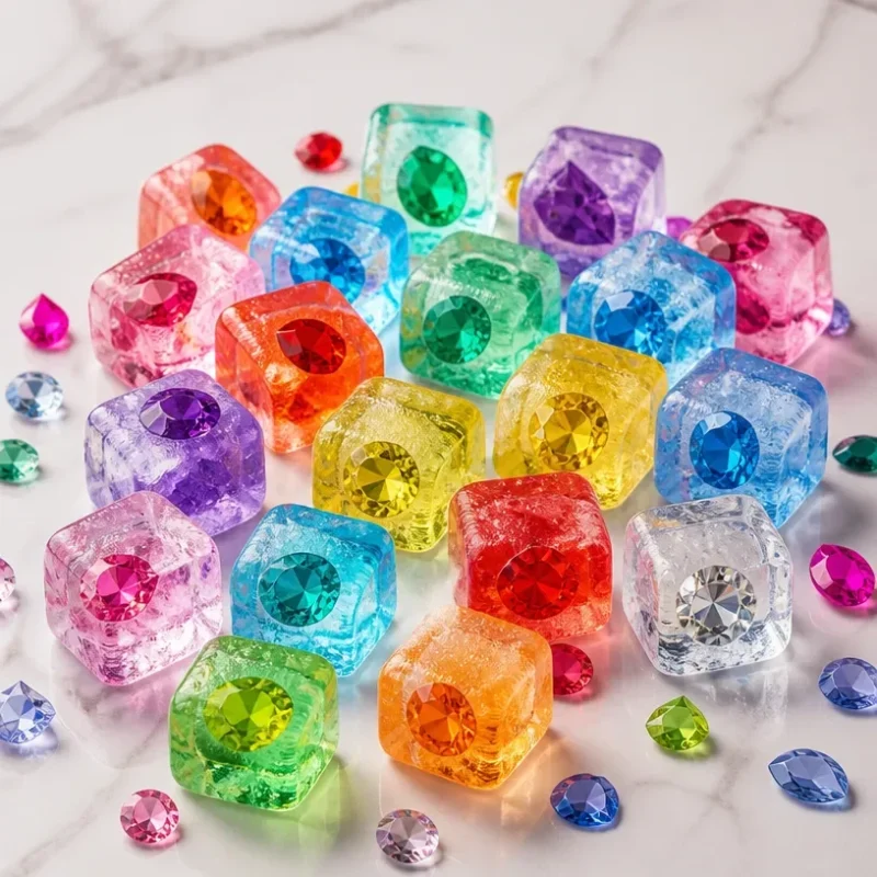 DIY colorful ice gems excavation project for kids