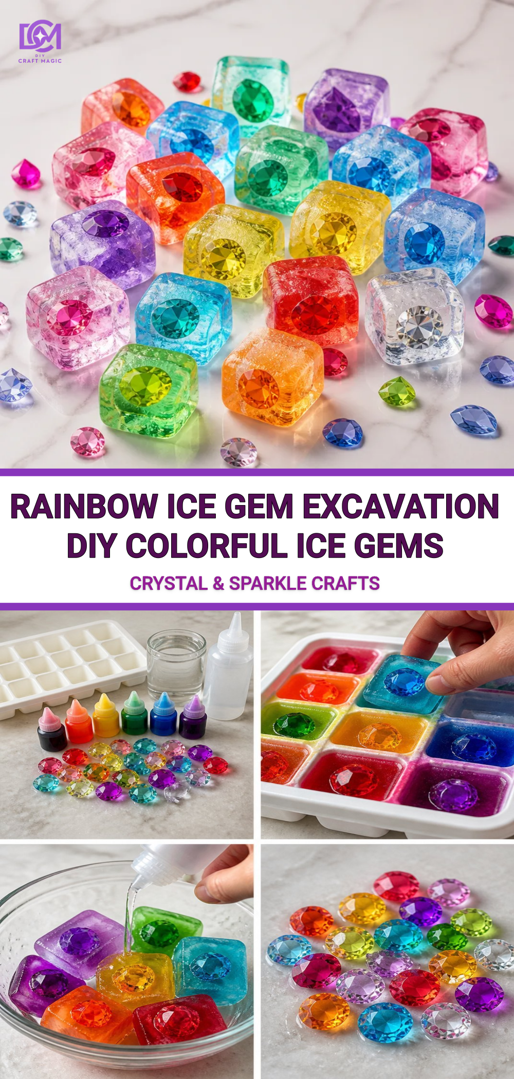 Rainbow Ice Gem Excavation DIY Colorful Ice Gems