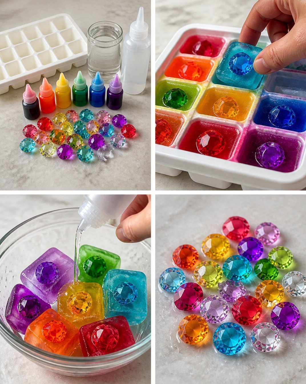 Rainbow Ice Gem Excavation DIY Colorful Ice Gems