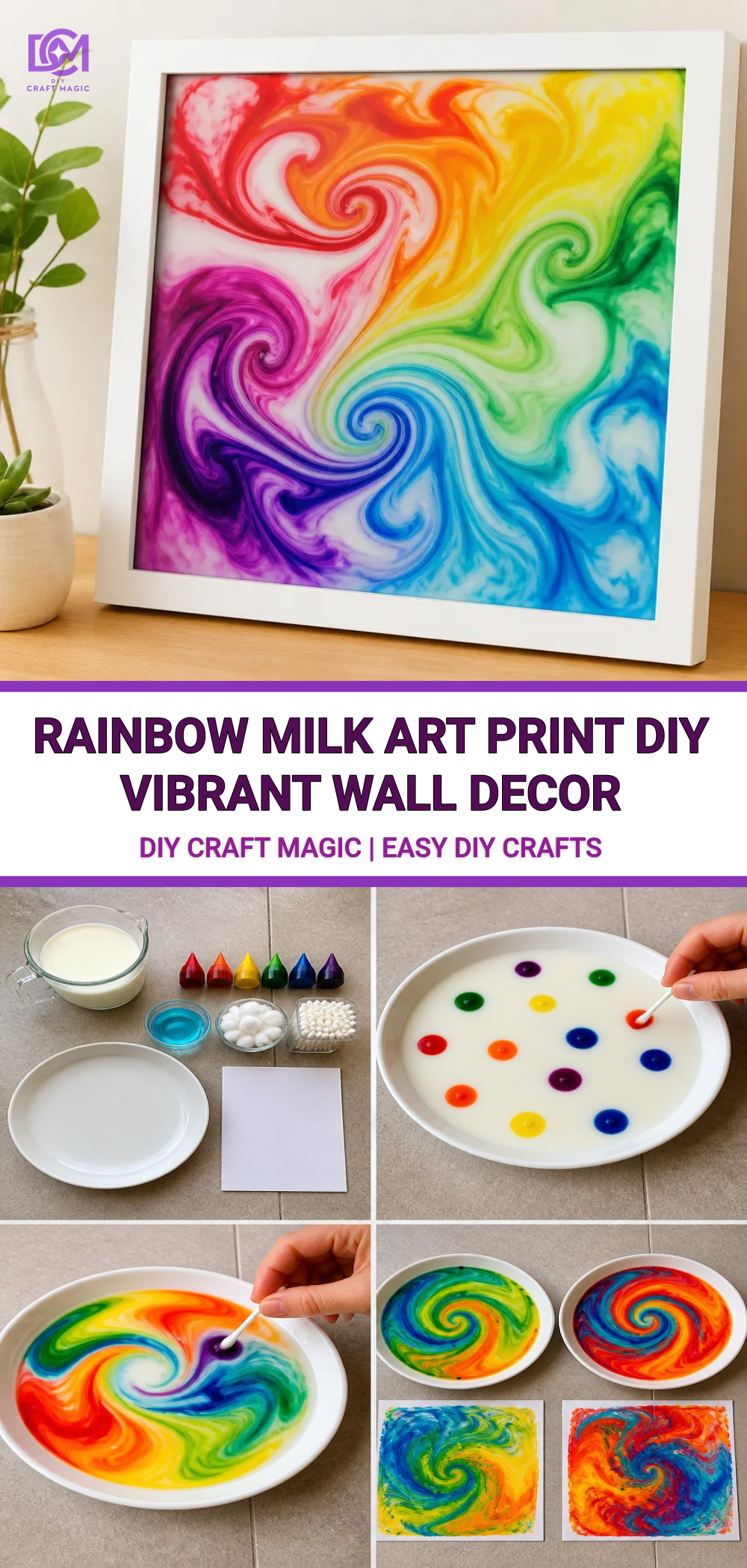 Rainbow Milk Art Print DIY Vibrant Wall Decor