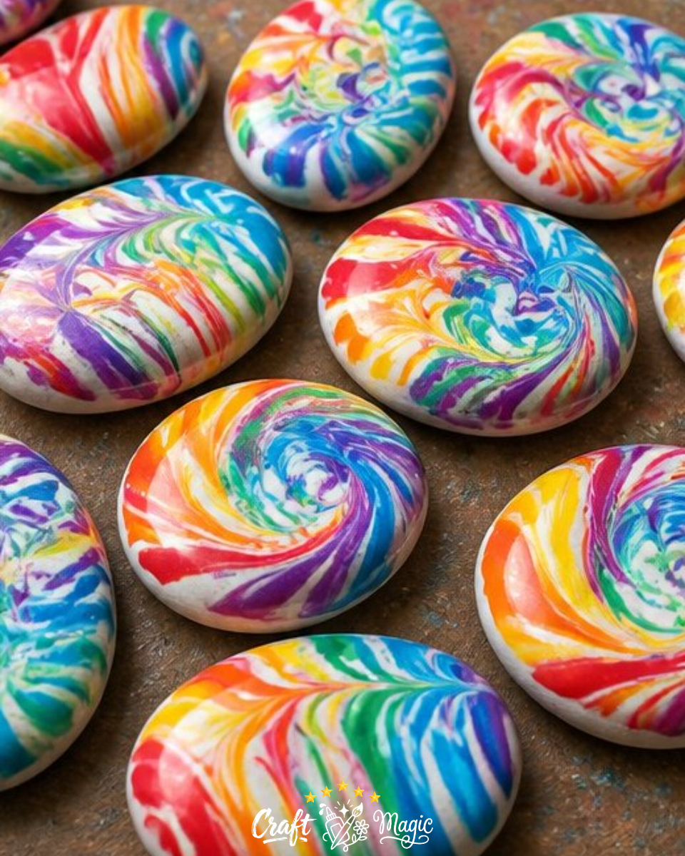 Rainbow Swirl Stones