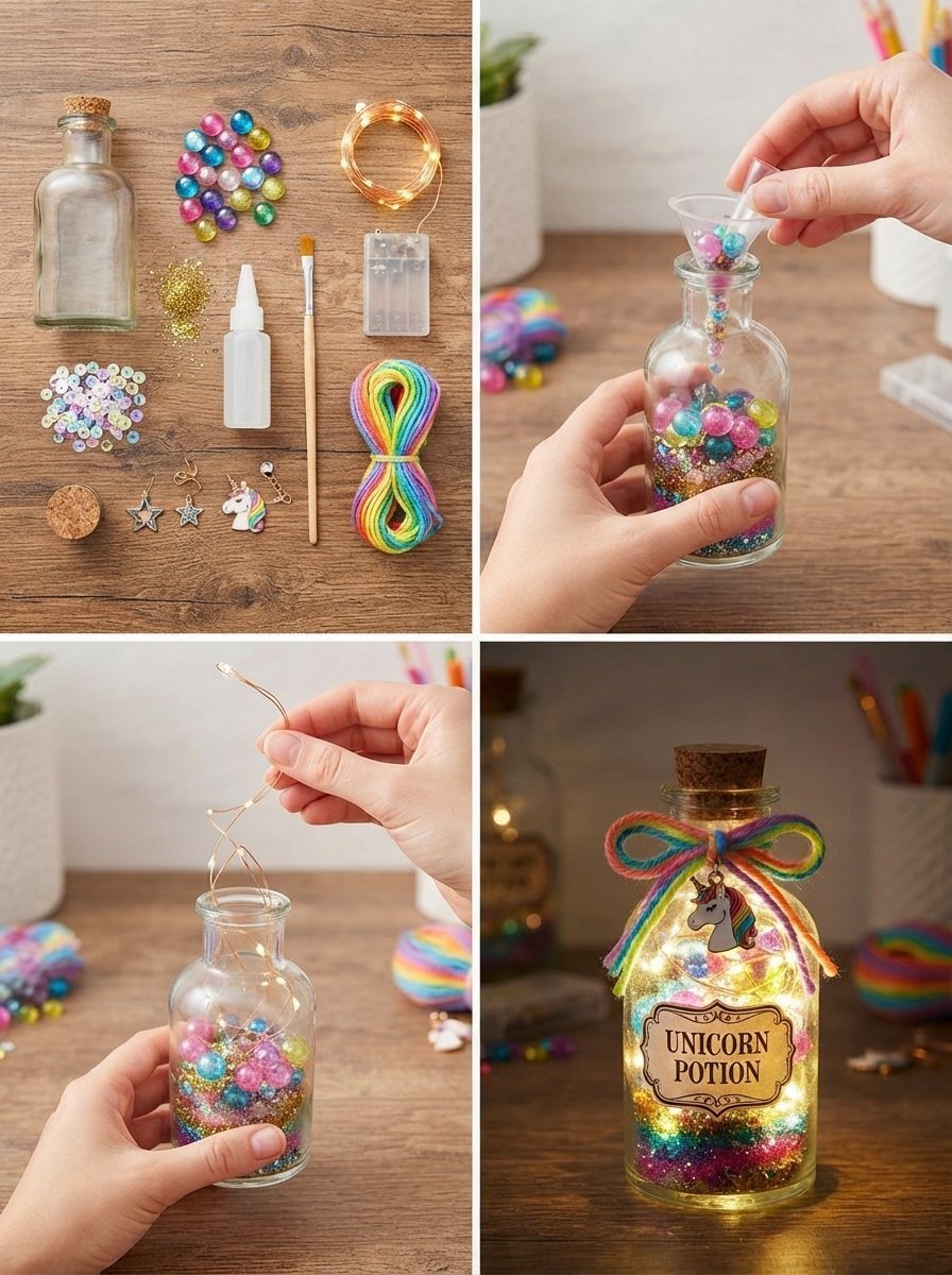 Rainbow Unicorn Potion Bottle Lantern
