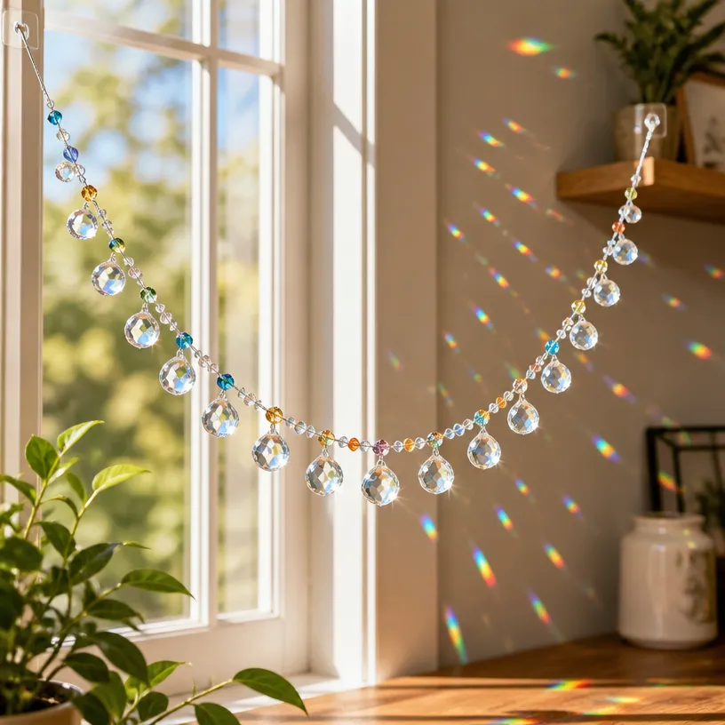 Rainbow Window Garland for Colorful Room Decor