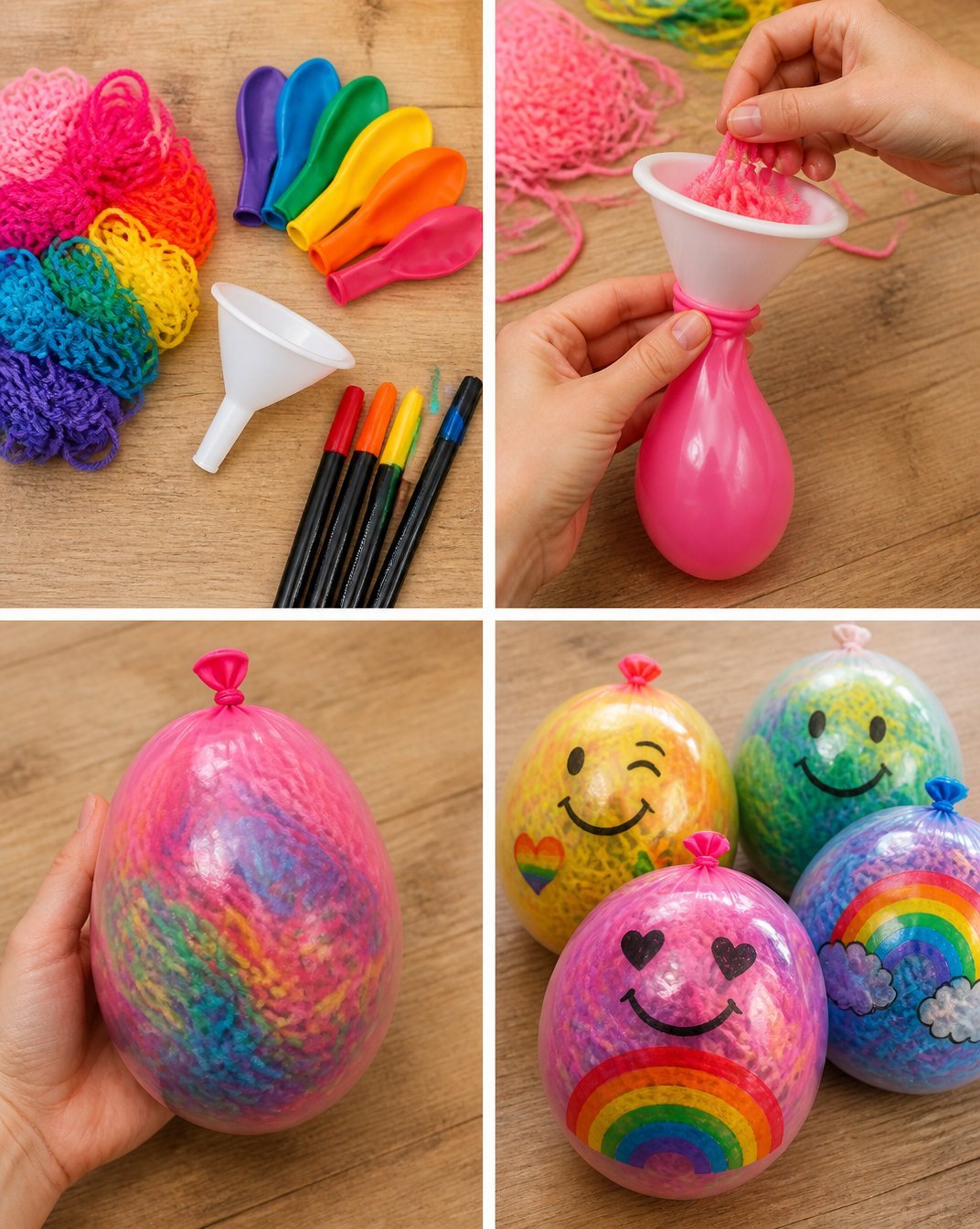 Rainbow Yarn Balloon Squishies