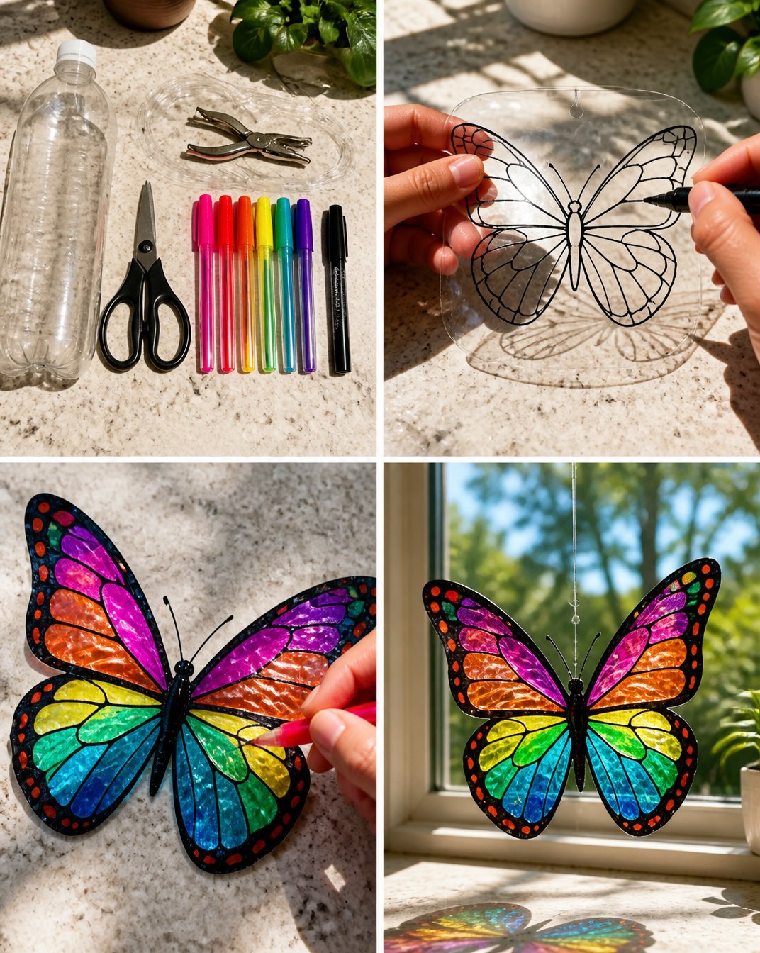 Recycled Bottle Butterfly Suncatcher
