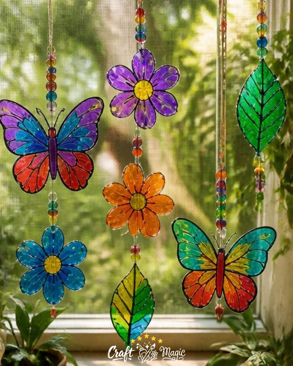 Recycled Bottle Window Art