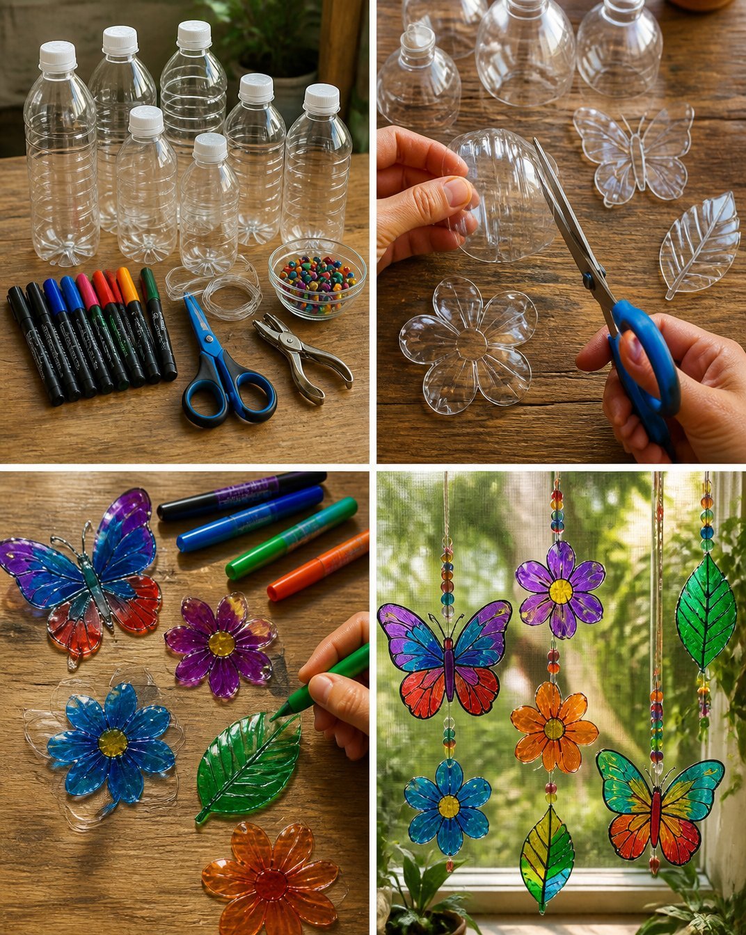 Recycled Bottle Window Art