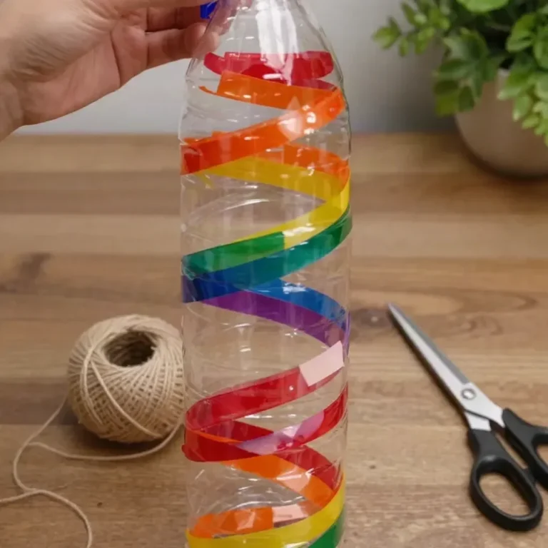 Recycled Rainbow Spiral Bottle showcasing eco-friendly design in vibrant colors
