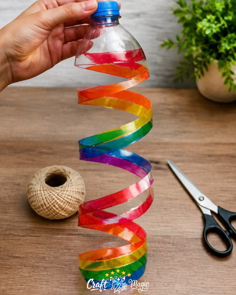 Recycled Rainbow Spiral Bottle