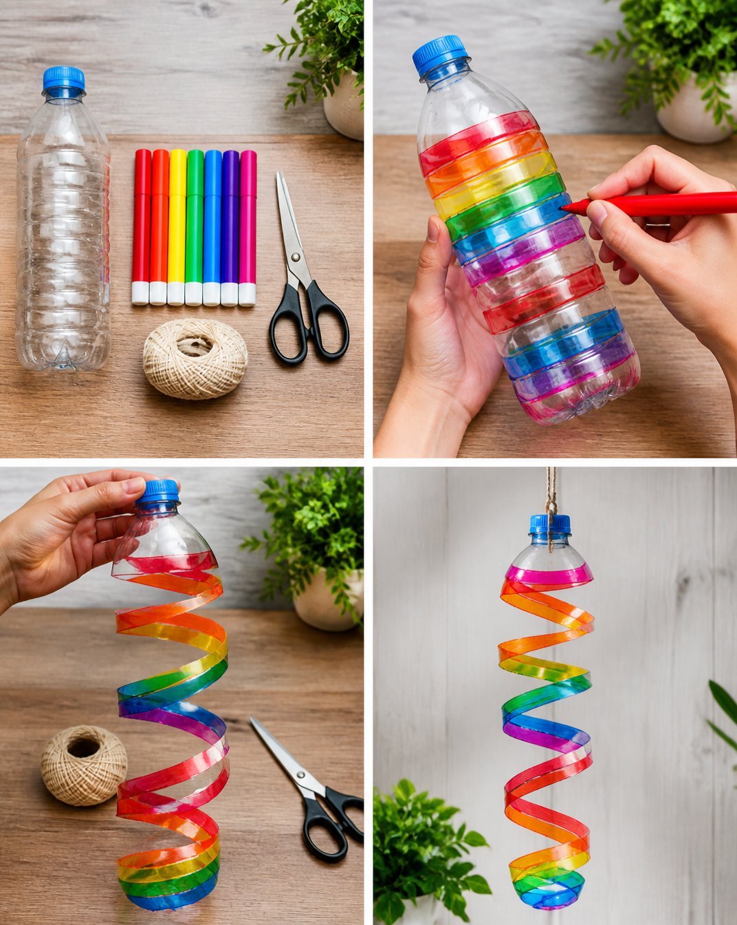 Recycled Rainbow Spiral Bottle