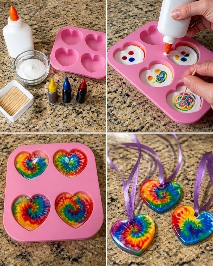 Swirled Glue Sun Catchers