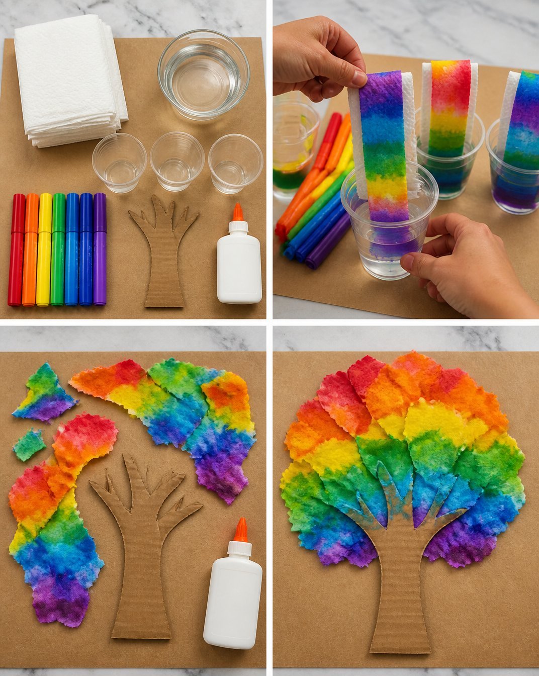 Walking Rainbow Paper Tree
