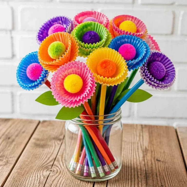 Colorful Rainbow Pencil Bouquet for Back-to-School desk decor