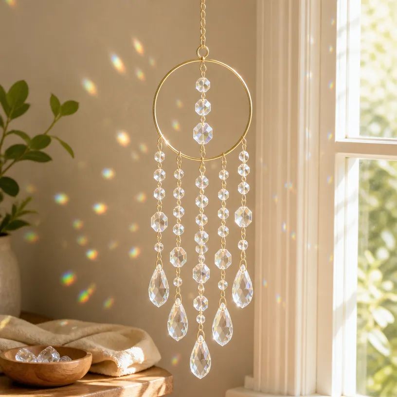 Crystal Glass Hanging Suncatcher for Window Decor