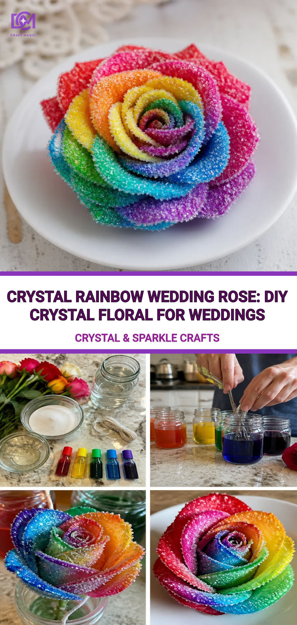 Crystal Rainbow Wedding Rose: DIY Crystal Floral for Weddings