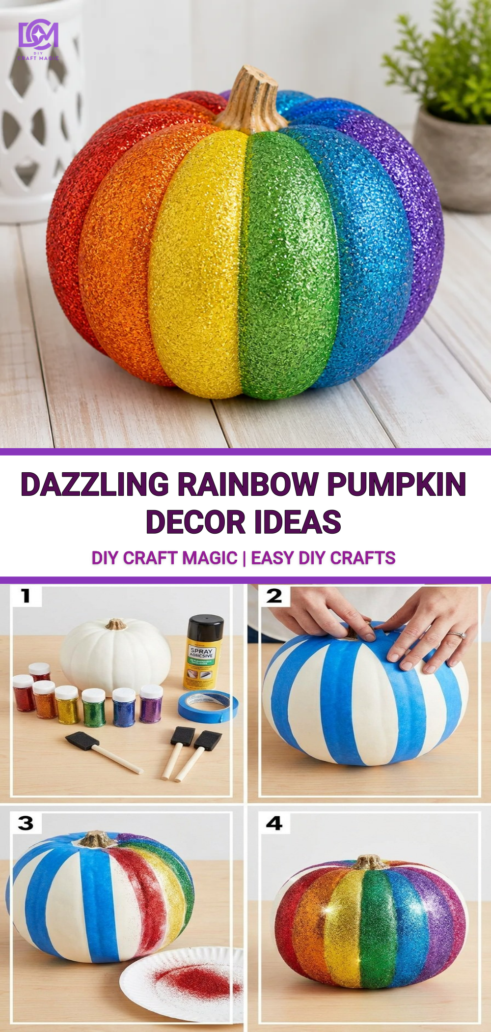 Dazzling Rainbow Pumpkin Decor Ideas