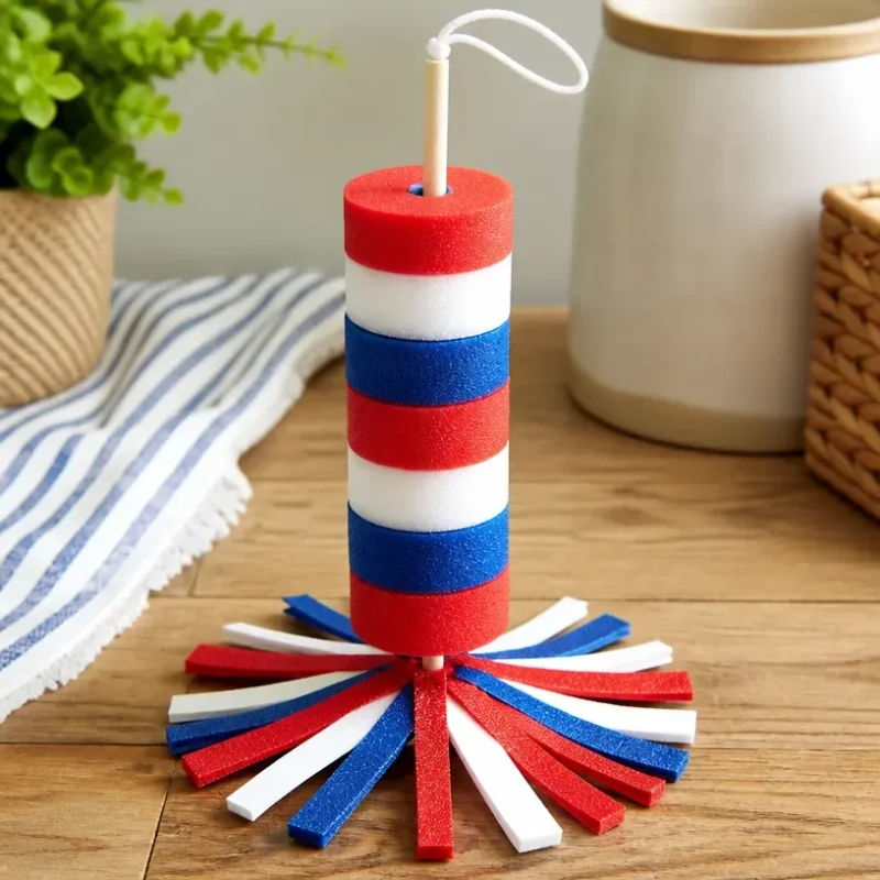 DIY firecracker pool noodle spinner summer water toy for kids
