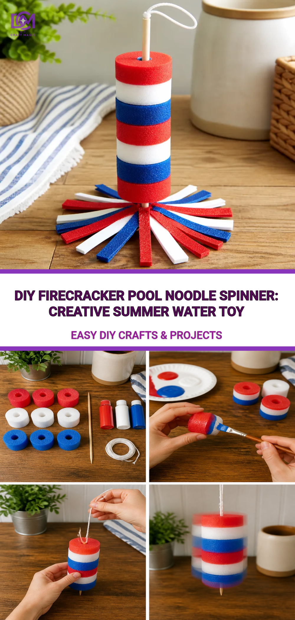 DIY Firecracker Pool Noodle Spinner: Creative Summer Water Toy