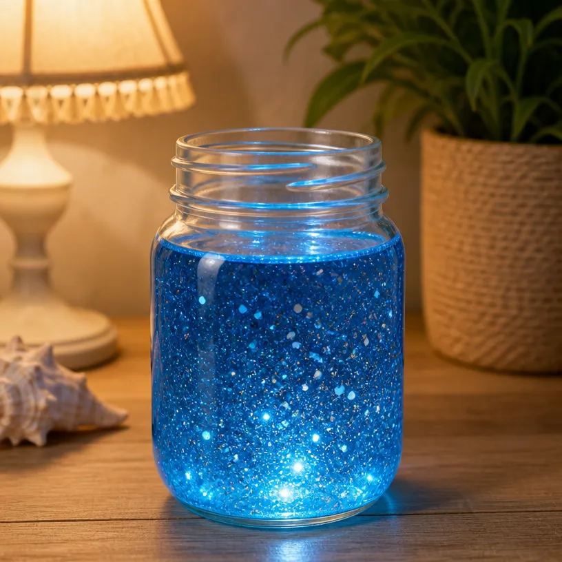 DIY Glowing Ocean Jar Tutorial for Home Decor