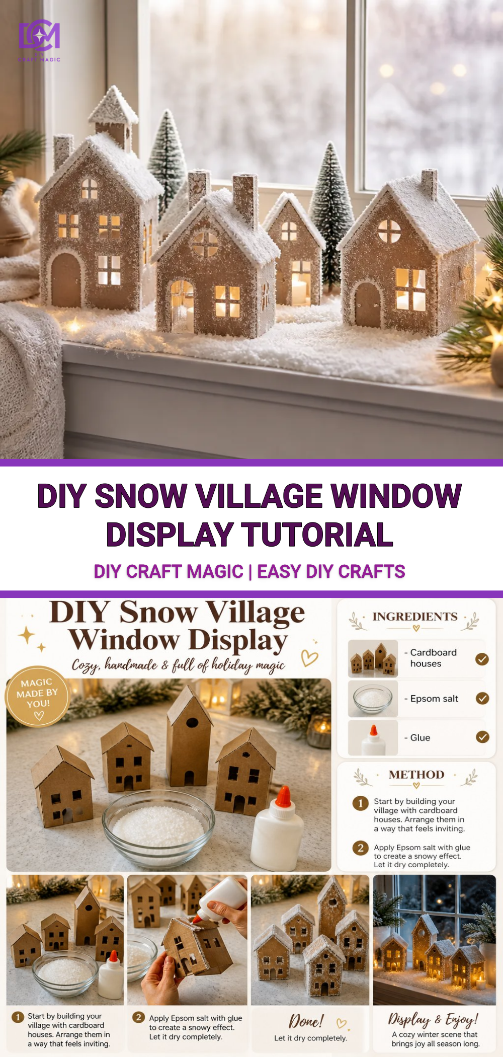 DIY Snow Village Window Display Tutorial