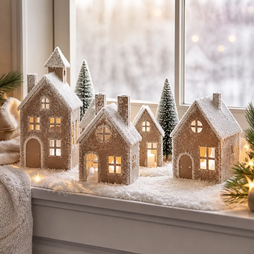 DIY Snow Village Window Display Tutorial