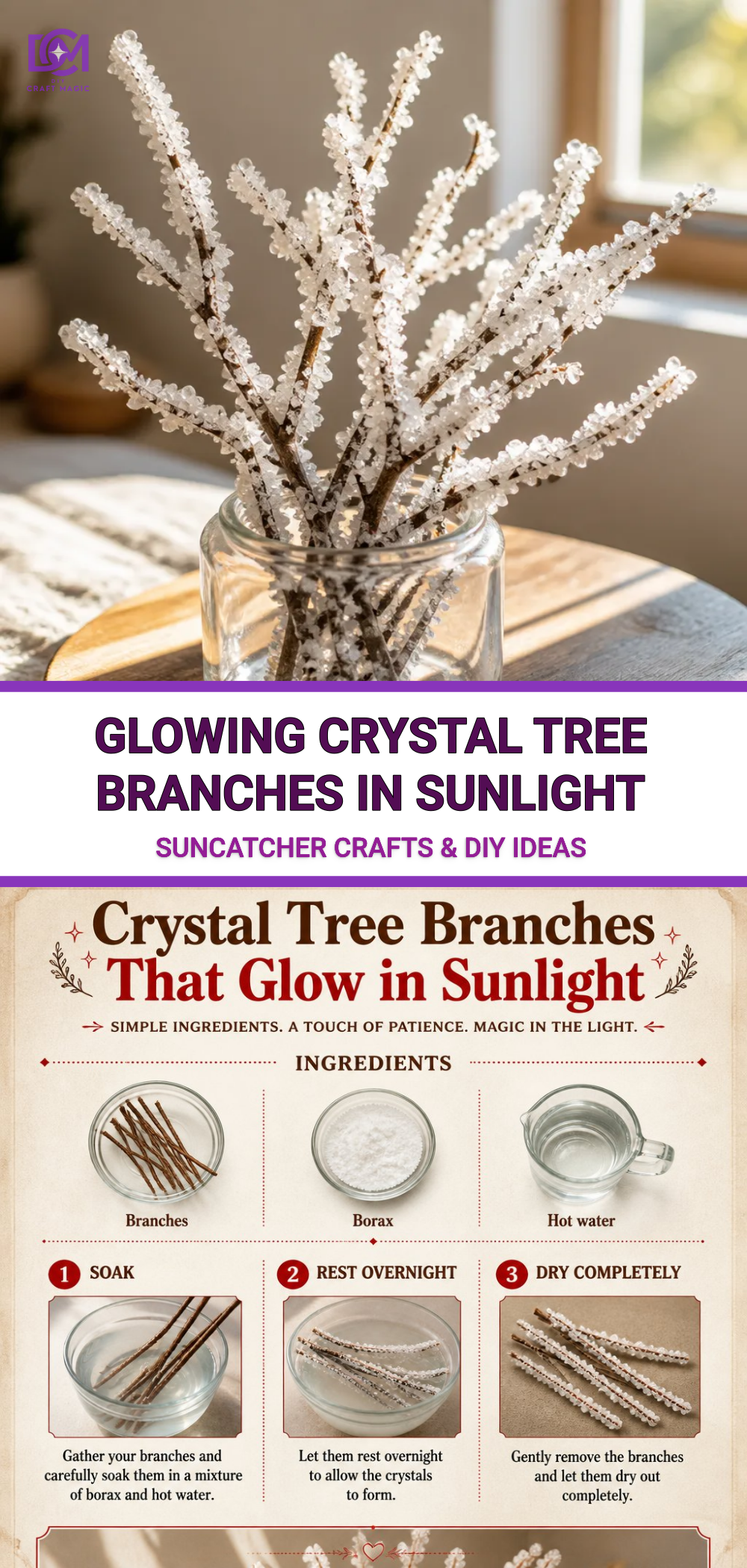 Glowing Crystal Tree Branches In Sunlight