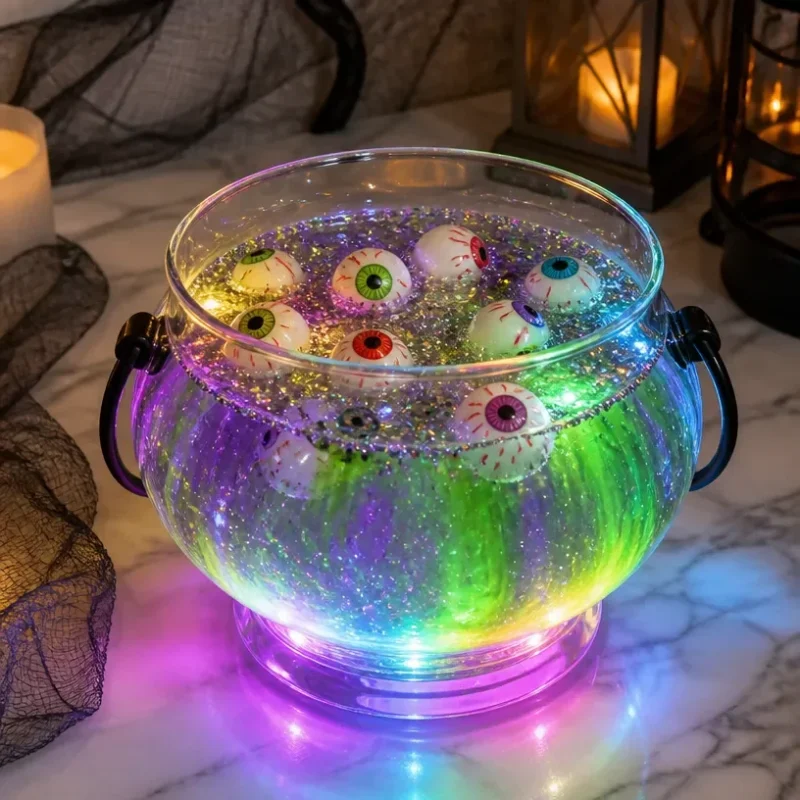Glowing Rainbow Witch Potion in a bubbling cauldron