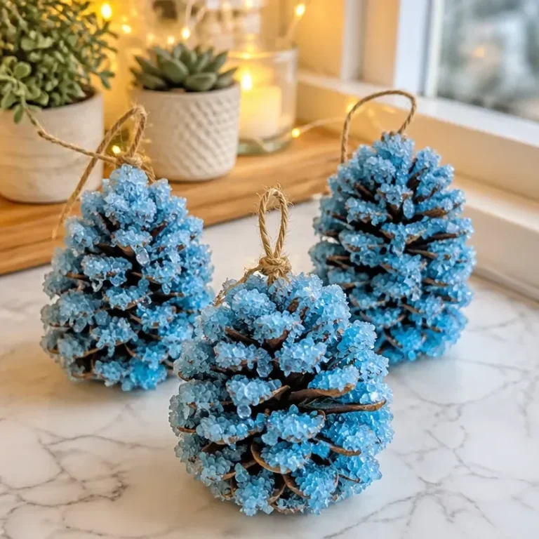 Frozen ice crystal pine cones decoration tutorial