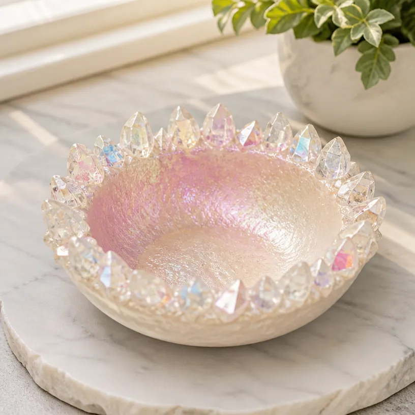 Iridescent Crystal Ring Stand for Jewelry Display