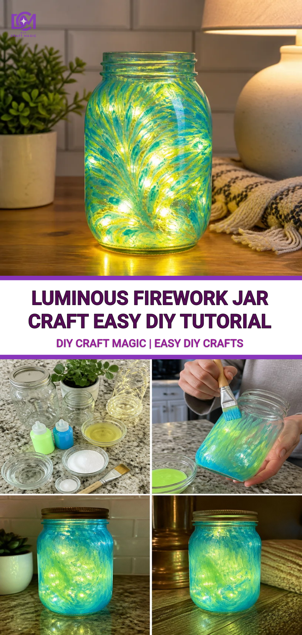 Luminous Firework Jar Craft Easy DIY Tutorial