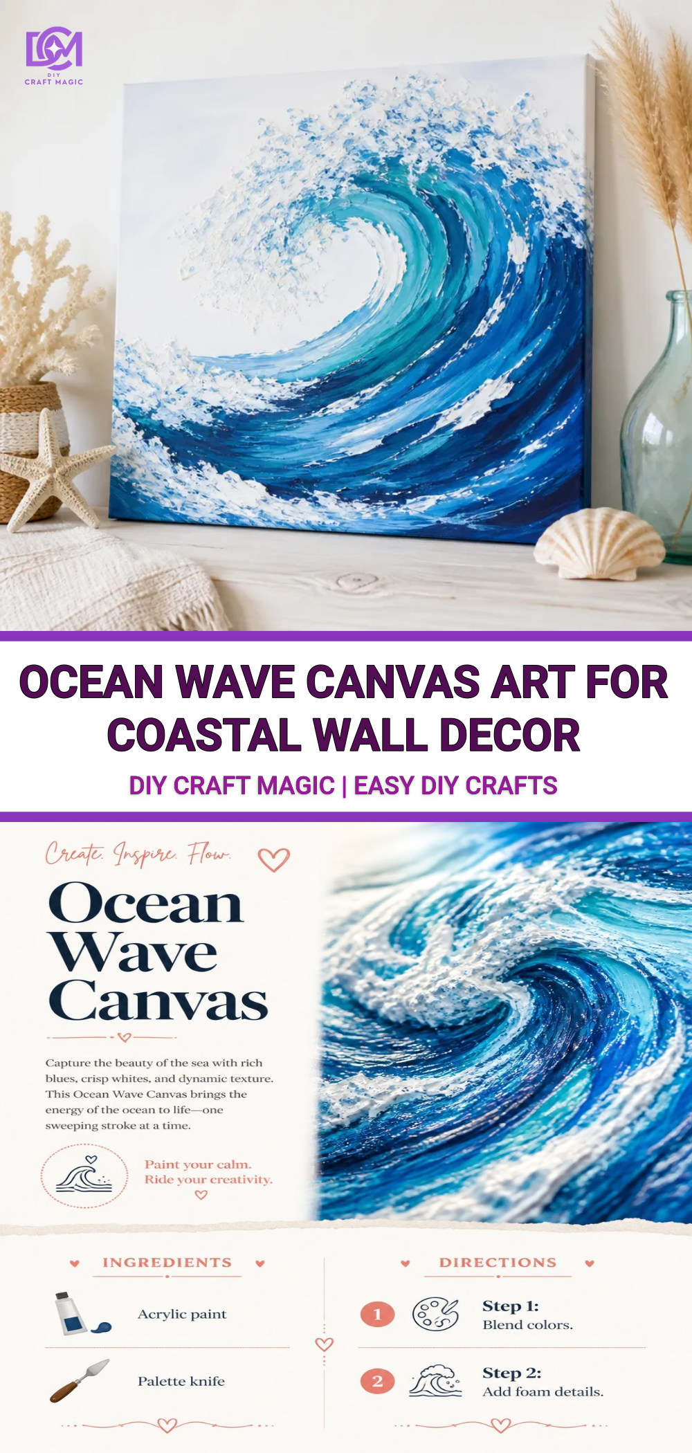Ocean Wave Canvas Art For Coastal Wall Decor