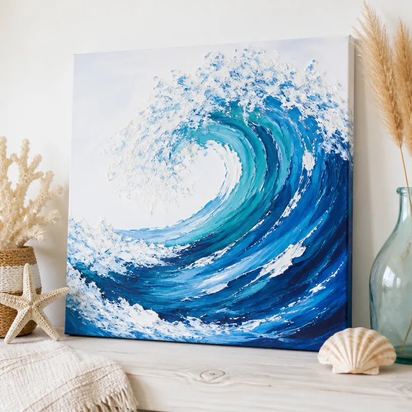 Ocean Wave Canvas Art - Coastal Wall Decor