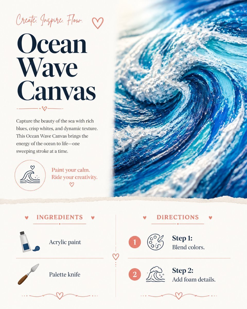 Ocean Wave Canvas Art - Coastal Wall Decor