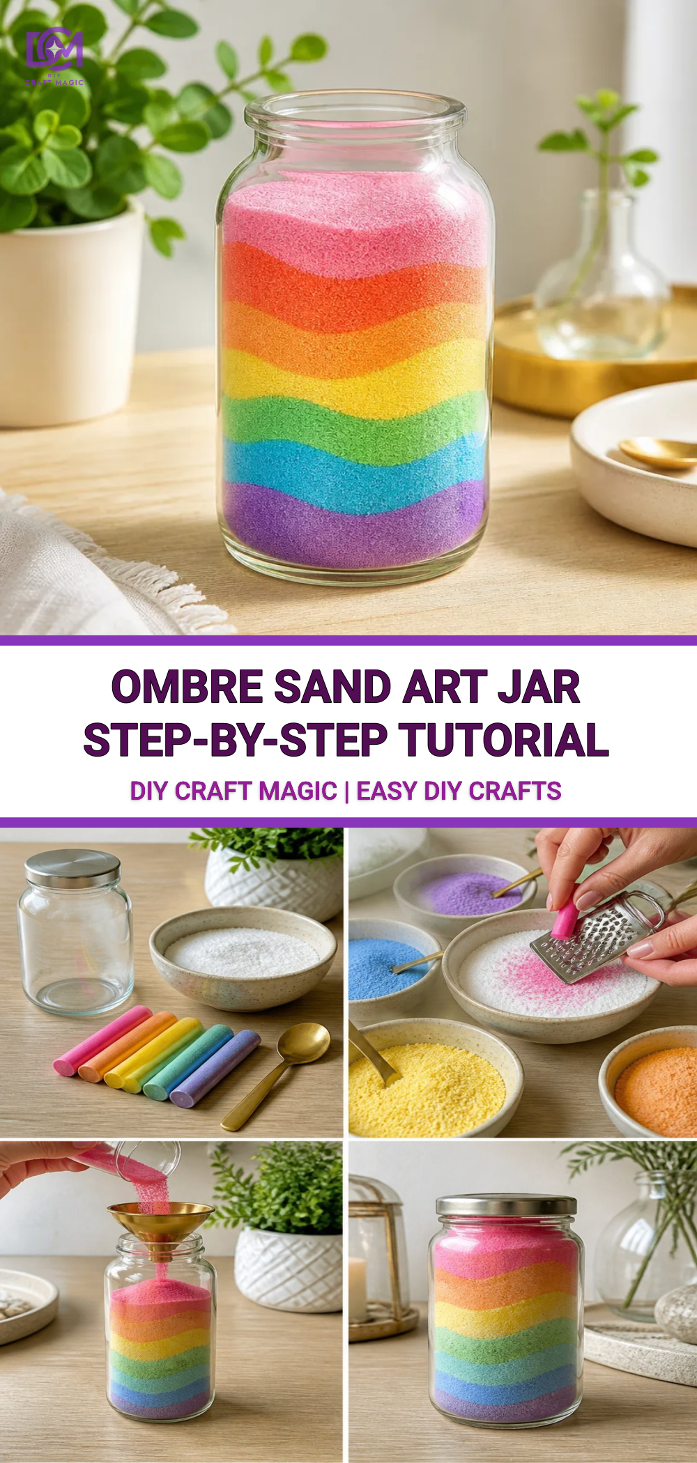 Ombre Sand Art Jar Step-by-Step Tutorial