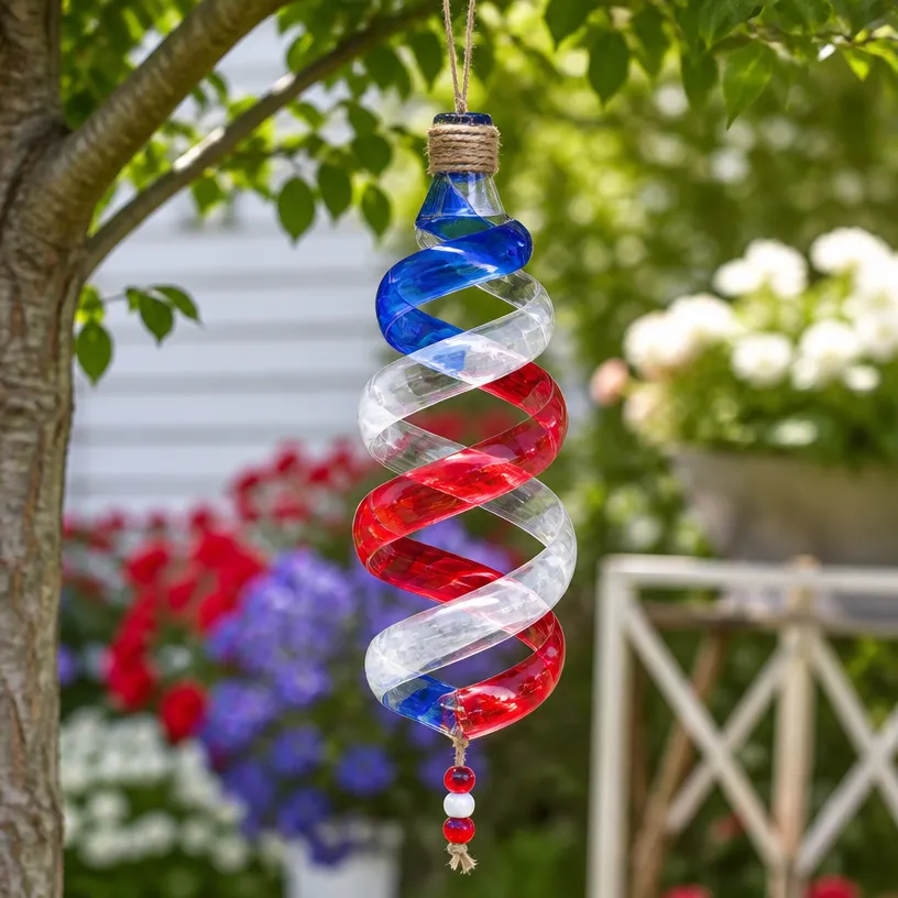 Patriotic Bottle Spinner for Outdoor Decor