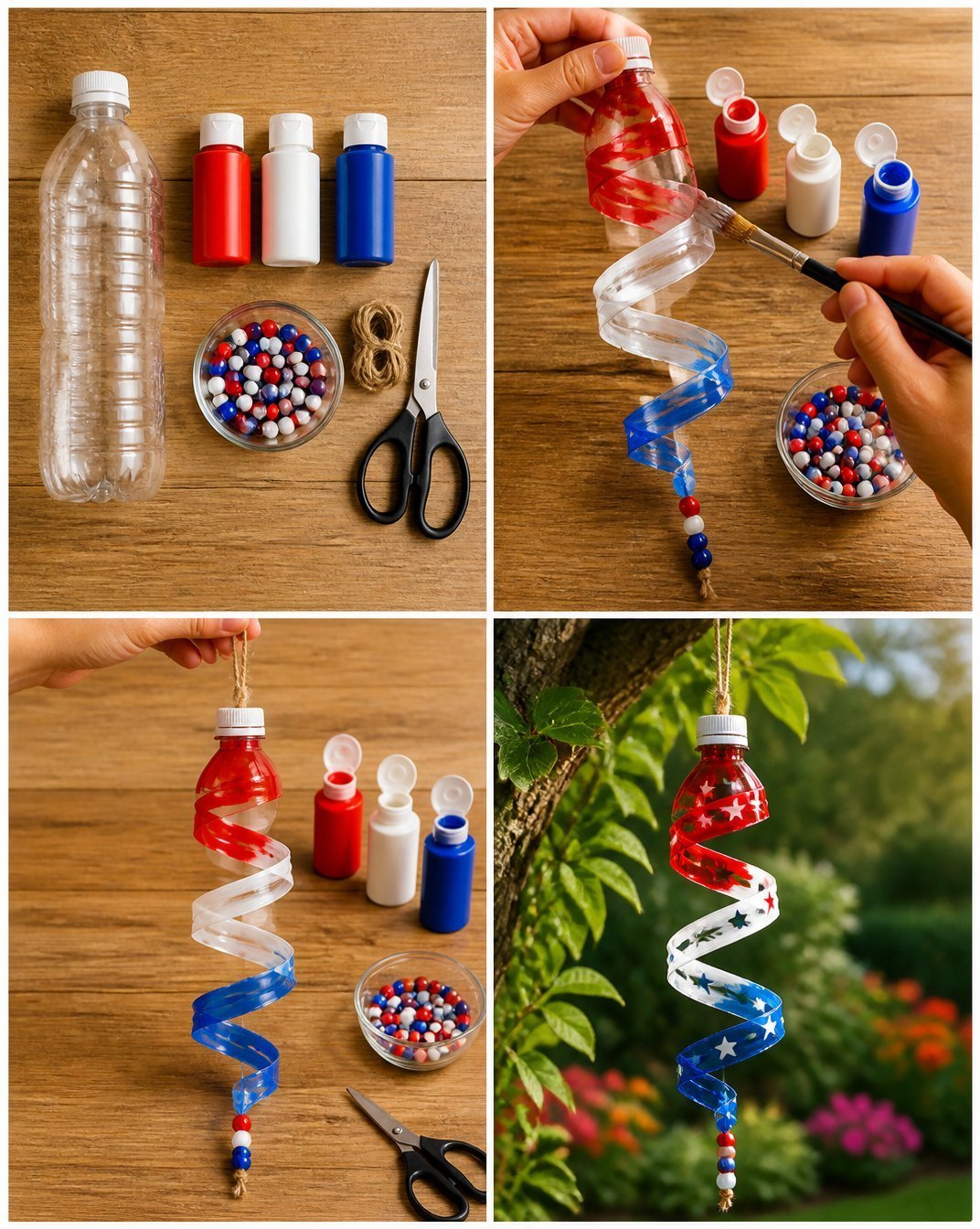 Patriotic Bottle Spinner for Outdoor Decor