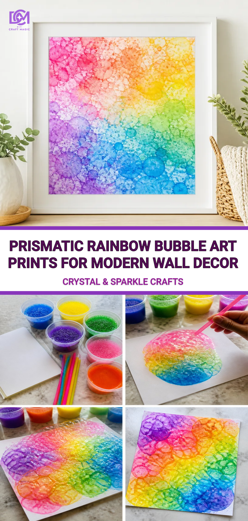 Prismatic Rainbow Bubble Art Prints for Modern Wall Decor
