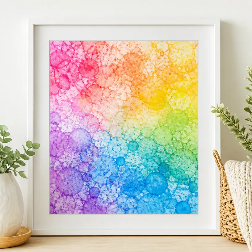 Prismatic Rainbow Bubble Art Prints for Modern Wall Decor