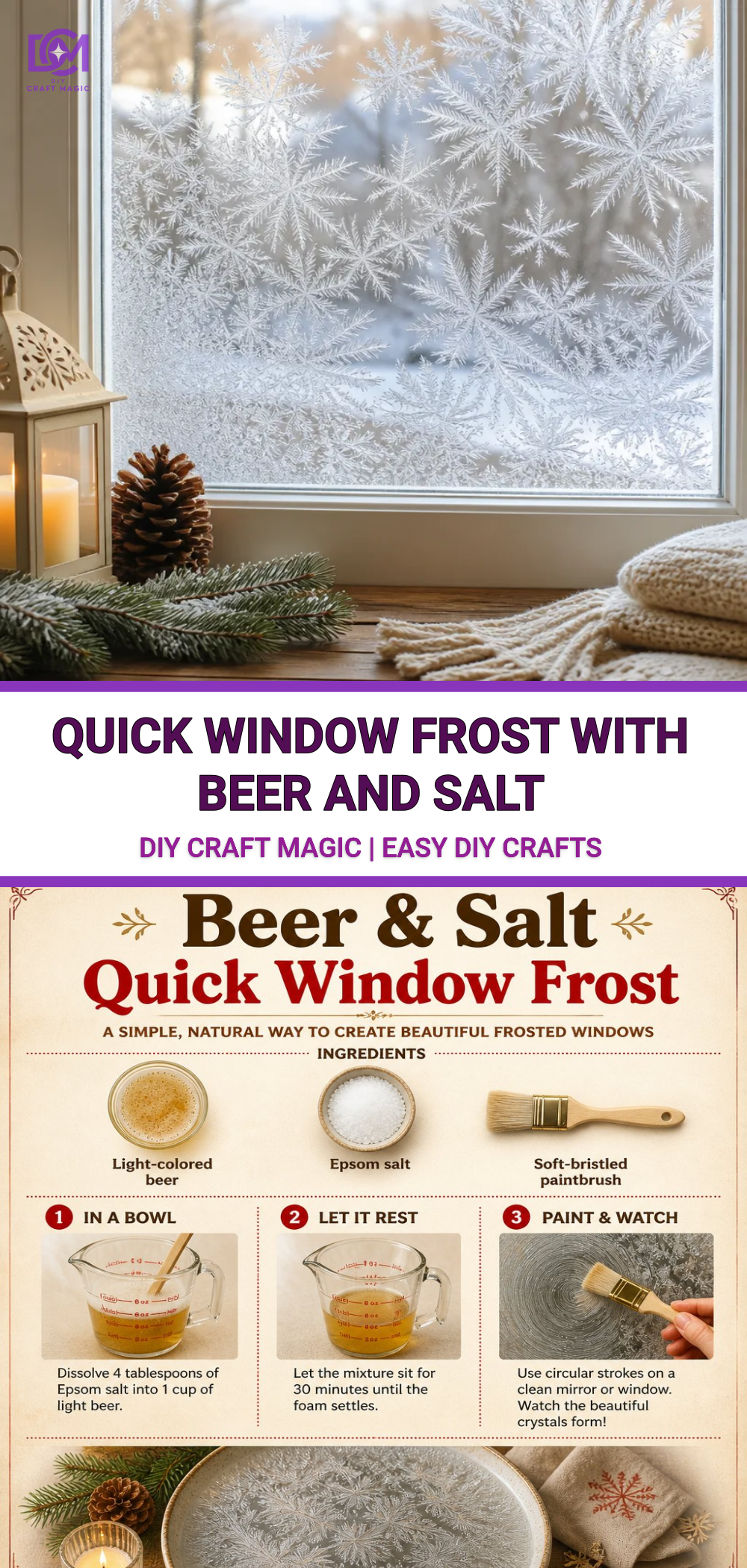 Quick Window Frost with Beer and Salt