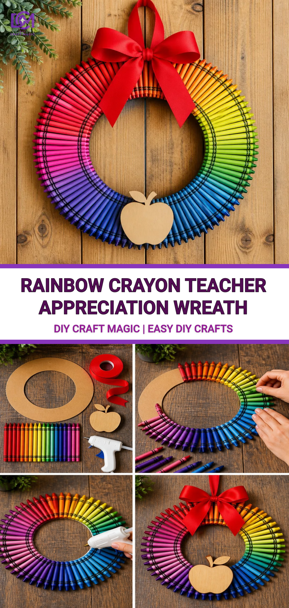 Rainbow Crayon Teacher Appreciation Wreath