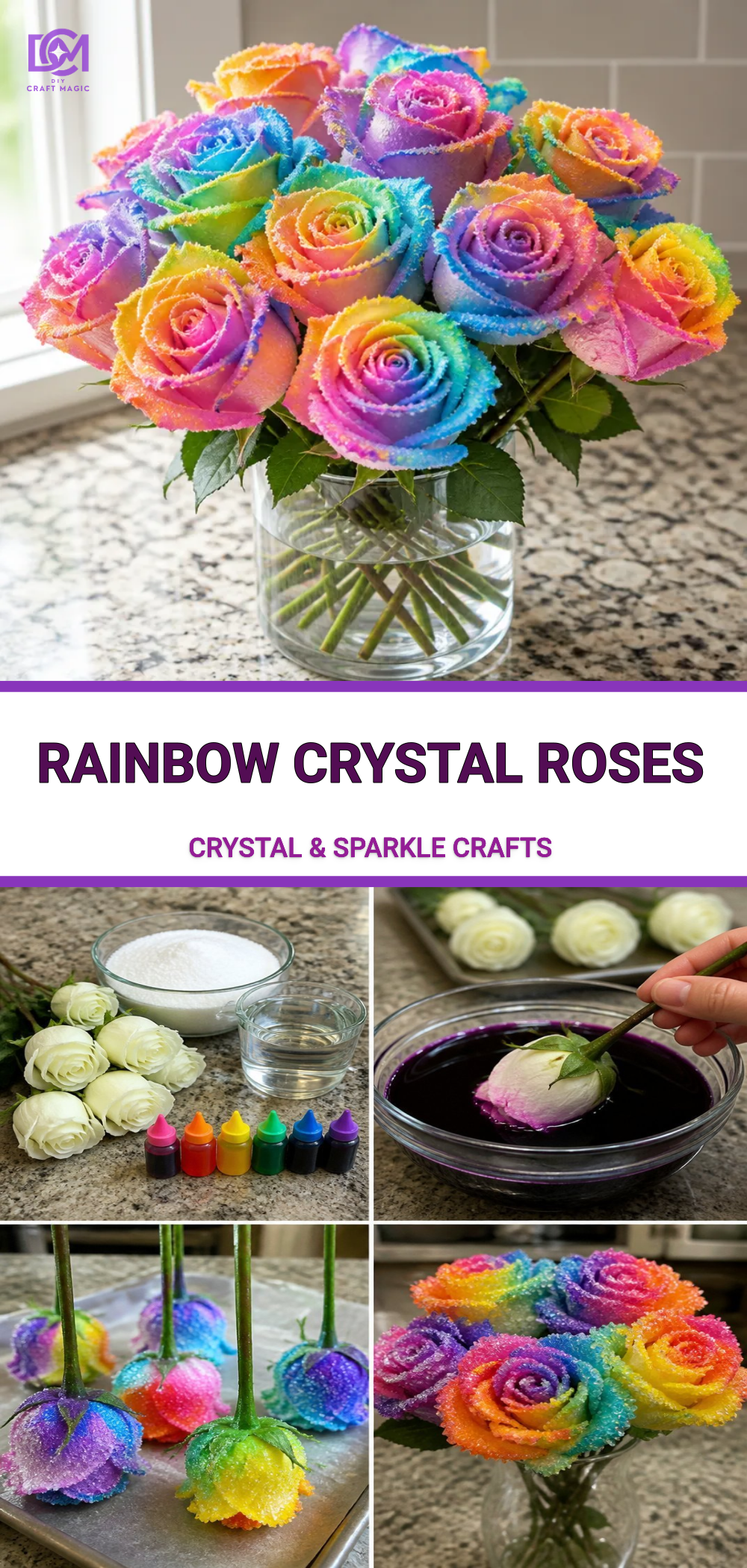 Rainbow Crystal Roses