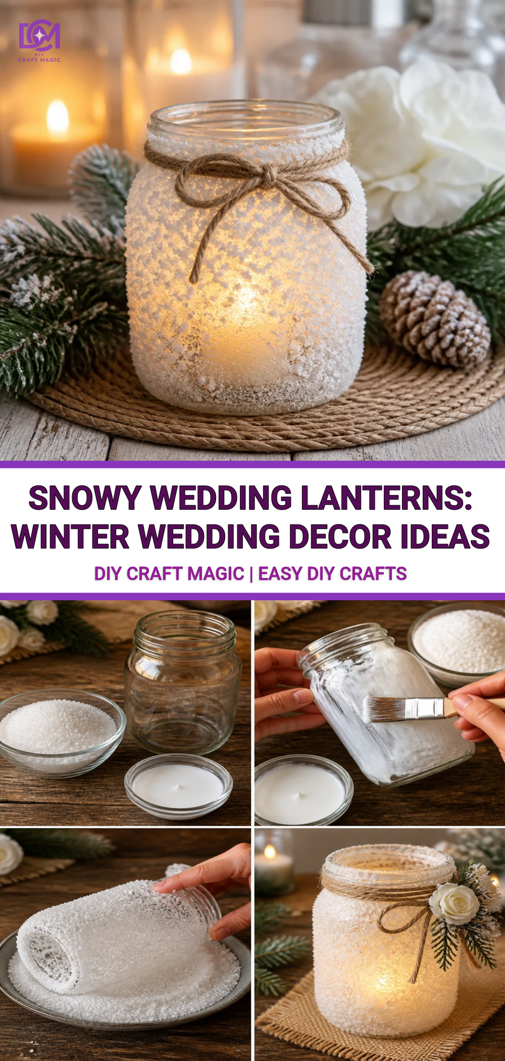 Snowy Wedding Lanterns: Winter Wedding Decor Ideas