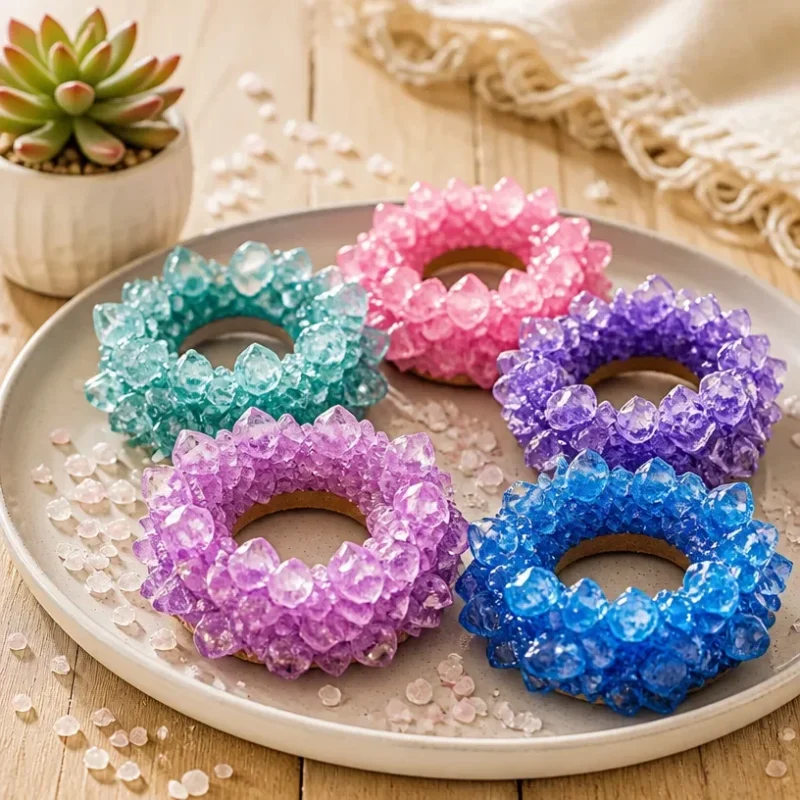 Beautiful salt crystals showcased as elegant home decor accents